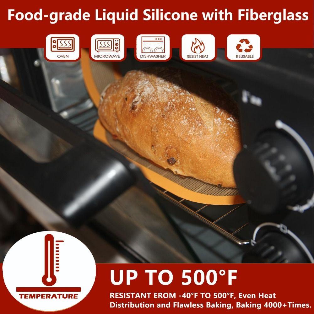 2Pcs Silicone Baking Mat Set Non-Stick Dough Transfer Mat Liner Bread Sling Kitchen Baking Tools