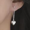 1/2/3Pair Silver Earrings For Women Heart Chain Earring Jewelry Prevent Allergy Party Accessories Gift Heart Earrings