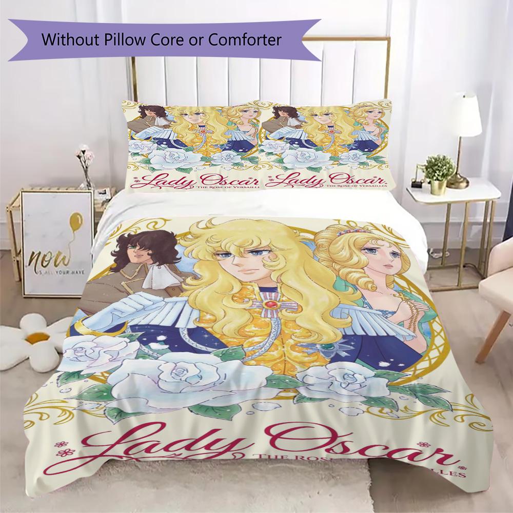 The Rose of Versailles Pattern Bedding,Quilt Set Quilt Cover Pillowcase Home Birthday Gift (1*duvet cover+2*pillowcase,without core)DSJT0925271