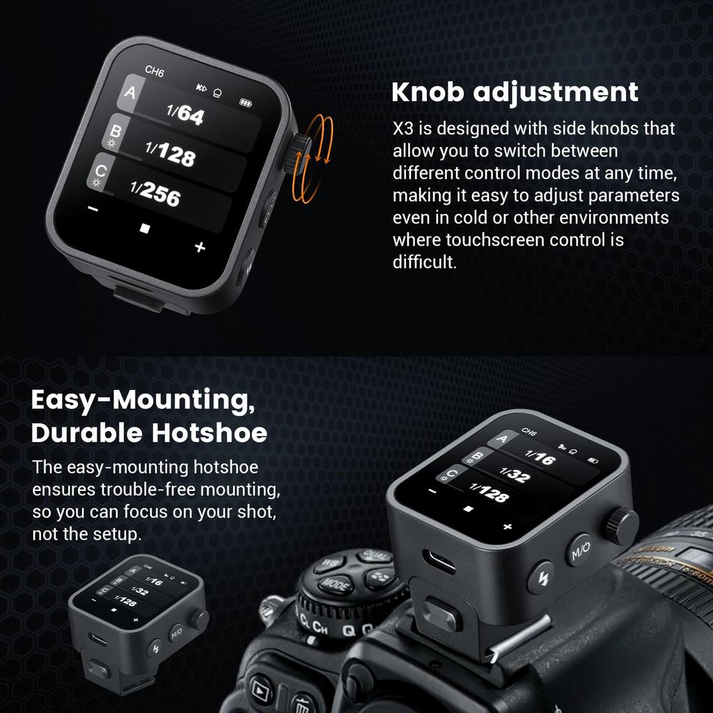 Беспроводной триггер вспышки GODOX X3N Передатчик Высокоскоростная синхронизация OLED сенсорный экран Перезаряжаемый беспроводной ГГц беспроводной X системный передатчик с TCM