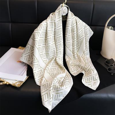 90 * 90 см новый твил шелк простой солнцезащитный теплый большой квадратный шарф шаль платок для женщин