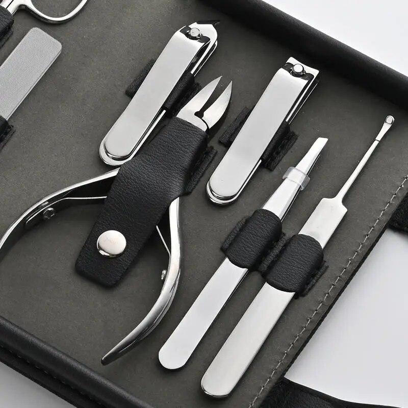 Роскошный маникюрный набор, хирургические ножницы, набор для стрижки ногтей из нержавеющей стали, полный функциональный пакет, педикюр для мужчин и женщин