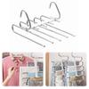 Складная вешалка для одежды из нержавеющей стали, многофункциональная телескопическая вешалка для брюк, компактная многоярусная вешалка для брюк для домашнего хранения