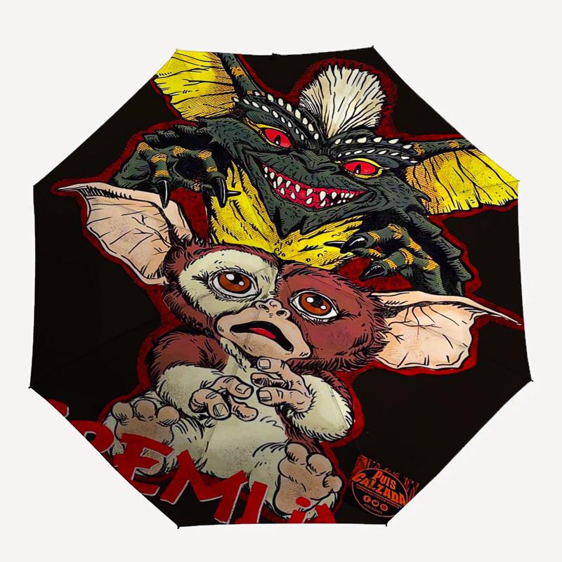 Gremlins, Horror Themed Automatic Opening and Closing Umbrella, Compact Travel Umbrella, Lightweight and Portable, Suitable for Beach Commut