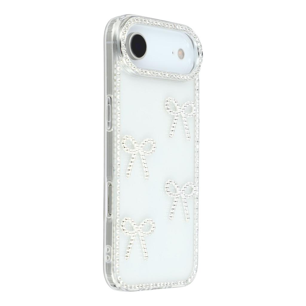 For iPhone Air Case Rhinestone Edge Butterfly Bow Decor TPU+PC IMD Phone Cover