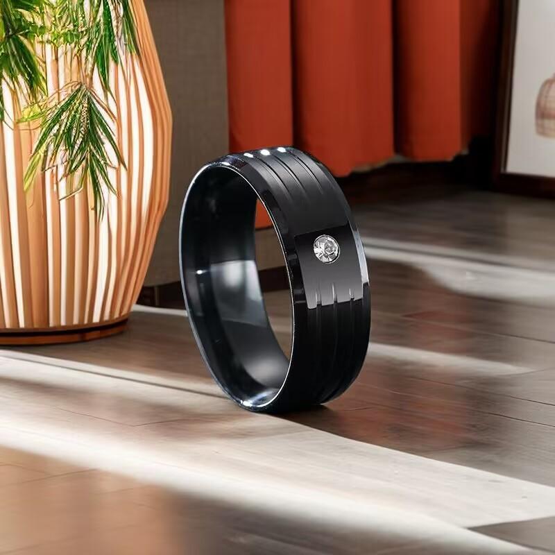 Новое модное кольцо из титановой стали с бриллиантом, индивидуальное мужское кольцо, аксессуары для колец