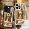 Phone Case: 2D Flat, Suitable for iPhone 18 17 16 15 14 13 12Pro Protective Case, Giraffe by the Window, Perfect Christmas and Halloween Festival Gift