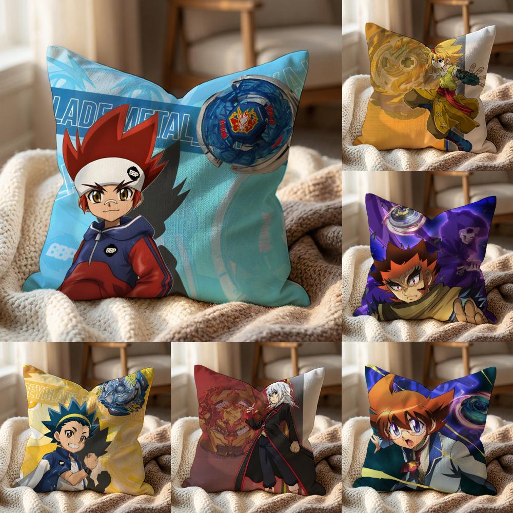 Hot Anime B-Beyblade Cushion Cover Multi-Scene Pillow Cover for Home & Car - Reversible, Soft & Durable for Daily Use