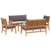 Garden Sofa Set 5 pcs Brown Solid Acacia Wood