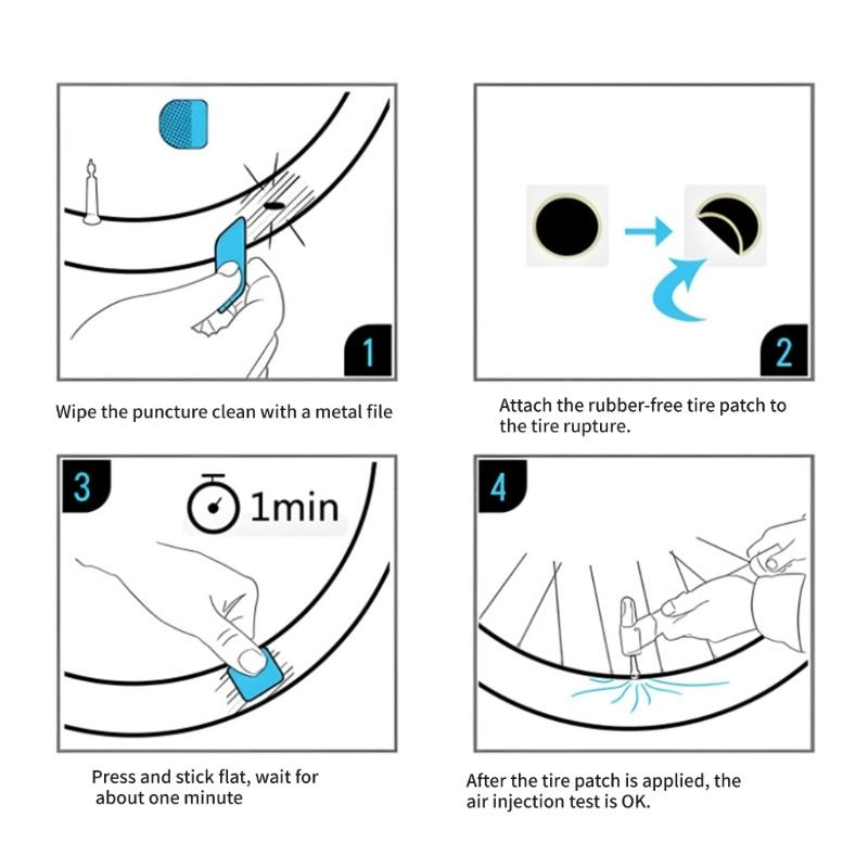 Аварийные заплатки для ремонта при езде на велосипеде на открытом воздухе, заплатки для ремонта проколов шоссейного велосипеда для велосипедов, мотоциклов, утечек камер