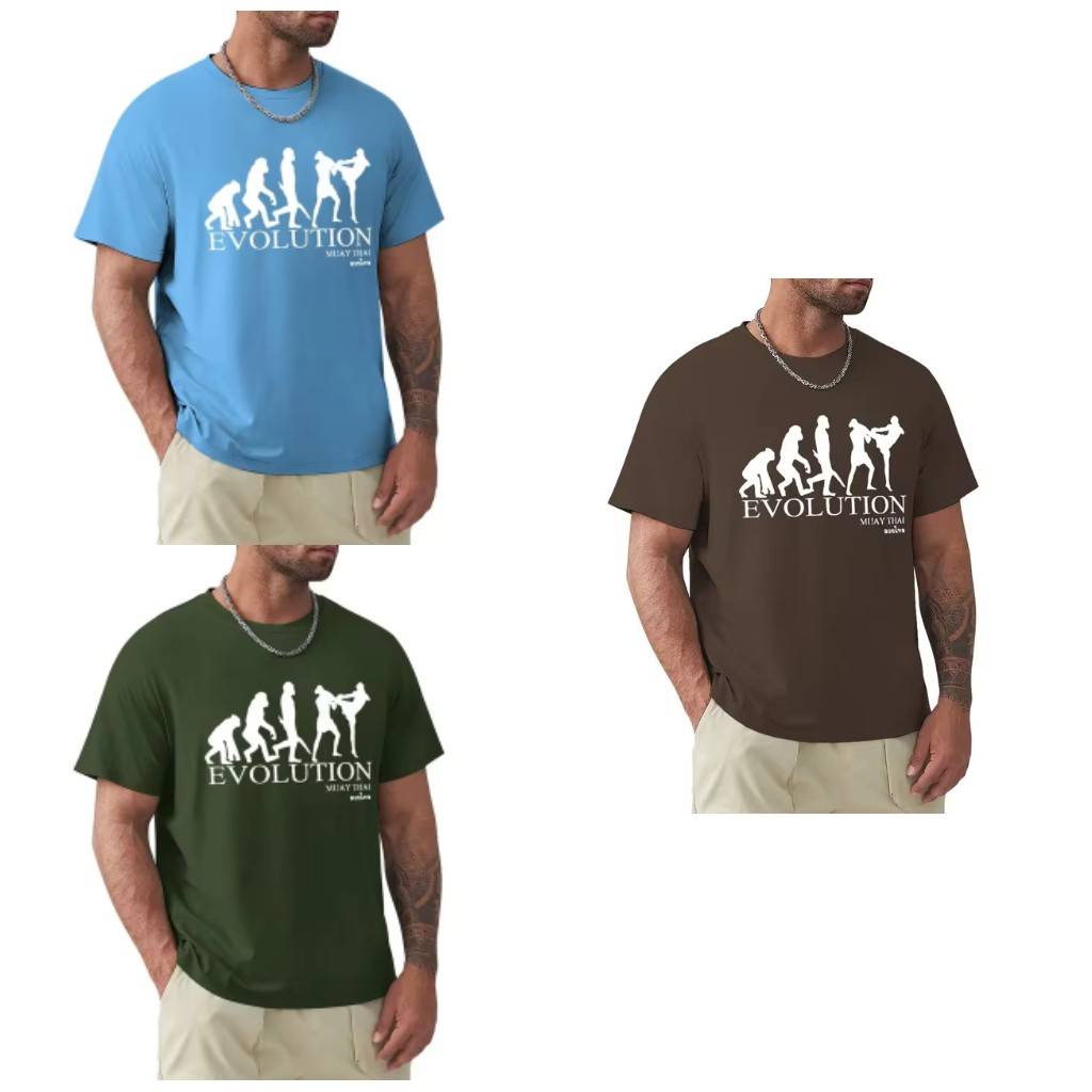 Футболка Evolution Muay Thai Kick Boxing 3D Print Unisex Men Women Short Sleeve Round Neck MMA Mix Martial Art Training Fighting