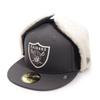 Era 59FIFTY Dog Ear Las Vegas Raiders Dark Pewter Cap Hat Unisex Flap Muff (JP Numeric Size 58.7 cm