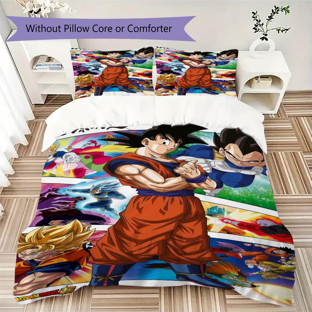 Dragon Ball Super Duvet Cover, 3pcs Bedding Set, Digital Print, No Filling, Multi-Size, Kids Gift -HYQ11