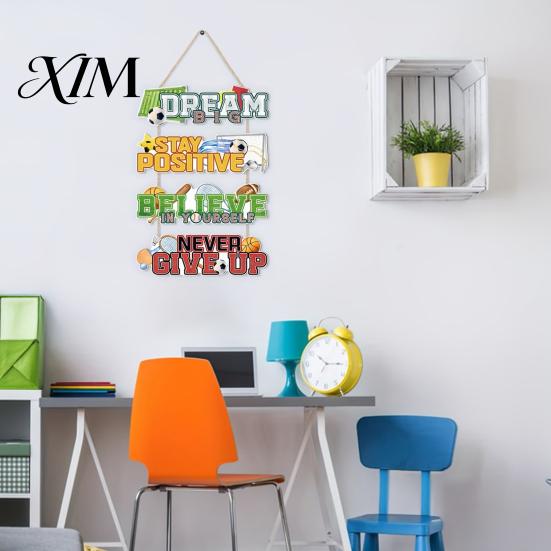 Rustic Porch Ornament Inspirational Wooden Hanging Sign, Summer Surf Kids Positive Quote Wall Plaque, Garden Art Farmhouse String Sign for Bedroom