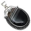 Pendant Gray Botswana Agate Gemstone Mother'Day Gift Silver Jewelry 2"