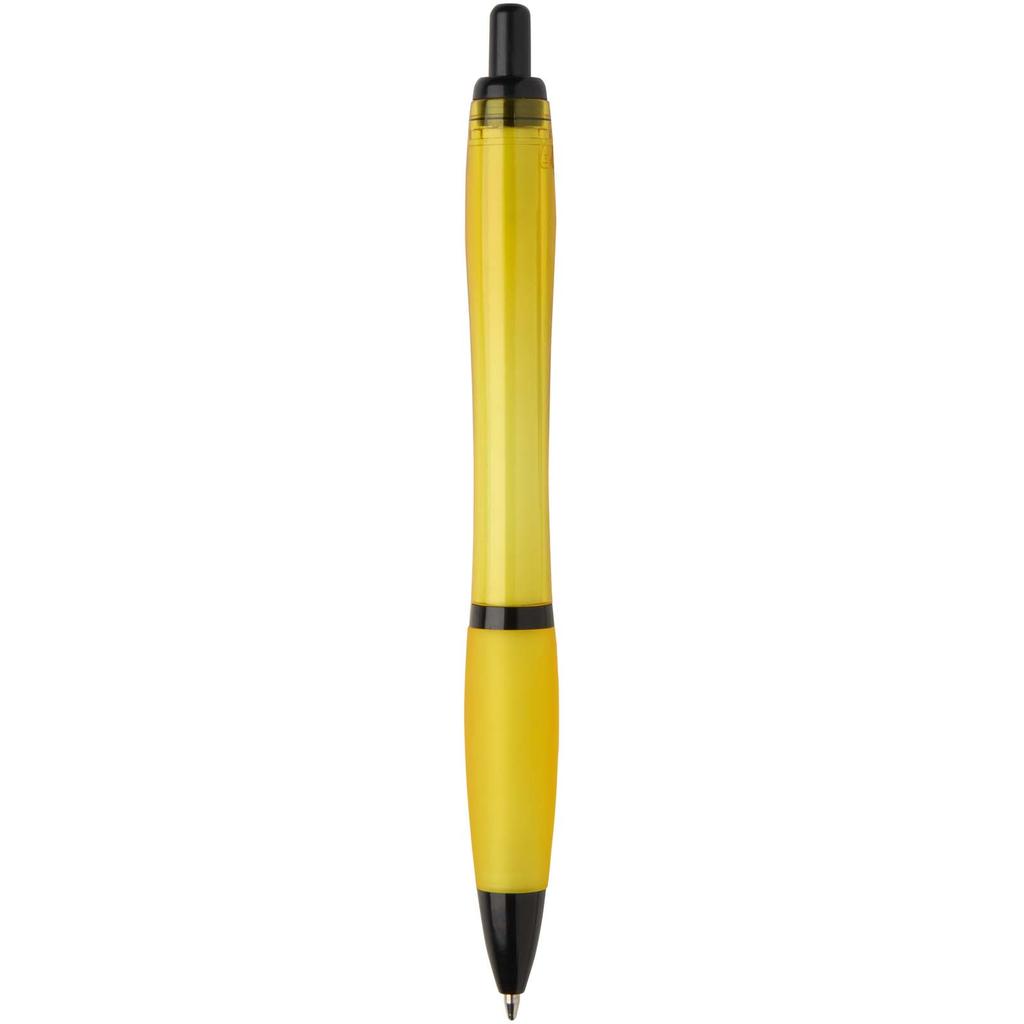 Plastic pen recycled with adornos blacks (black ink) "Nash" Yellow