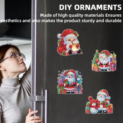6 шт. 2D Плоский Рождественский DIY Алмазная Живопись Магнит на Холодильник Особой Формы Кристаллический Магнит на Холодильник для Домашнего Декора Кухни