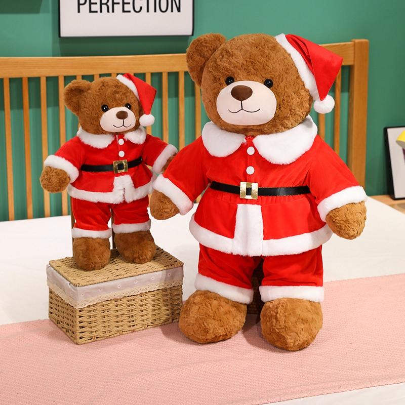 Cute Cartoon Christmas Bear Plush Doll for Children, Santa Claus, Dress Up, Animal Stuffed Toy, Home Decor Gift 48 Cm, 78cm