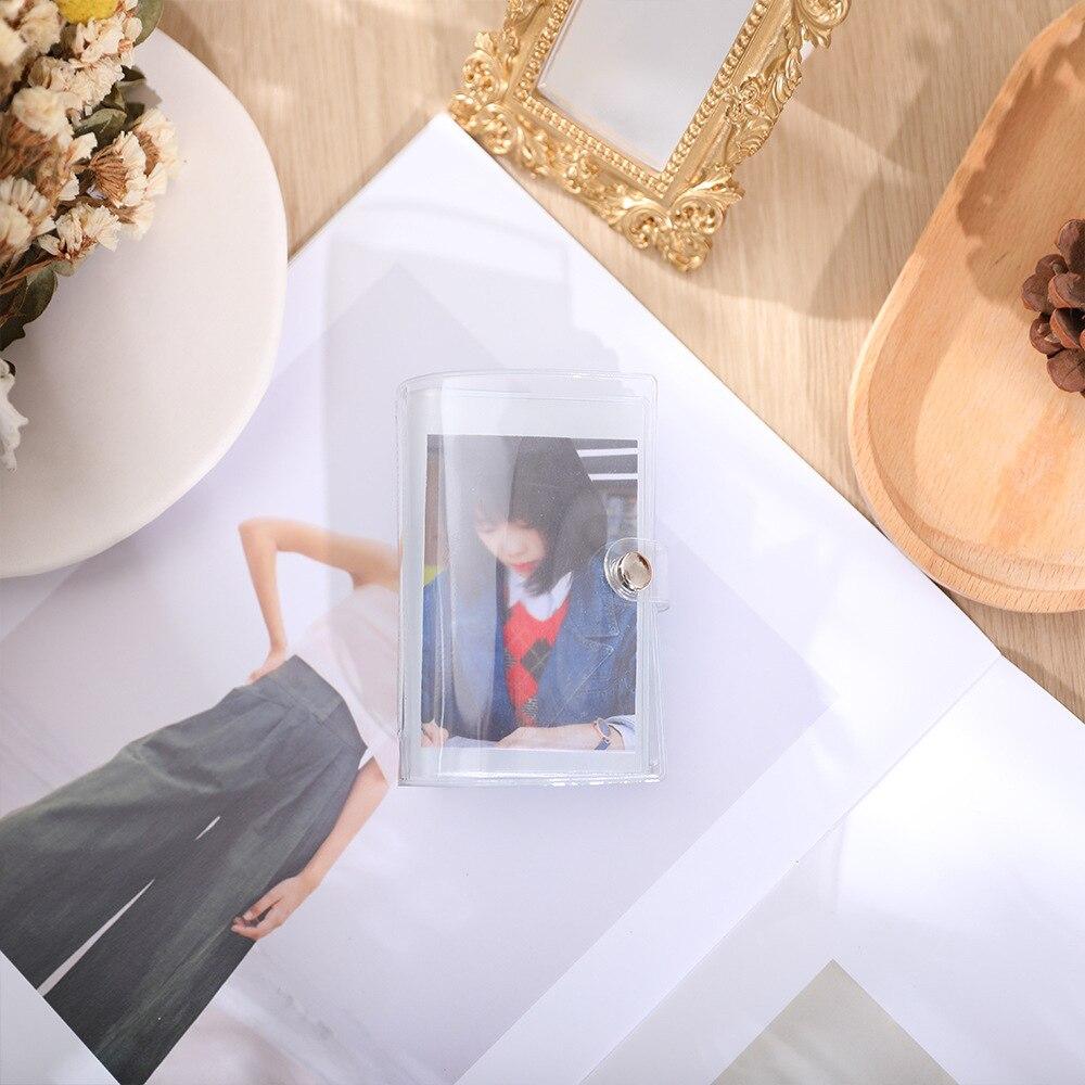 New Mini Photo Album 1 Inch 2 Inch Transparent Photo Album Keychain Pocket ID Photo Storage Business Card Organizer Holder
