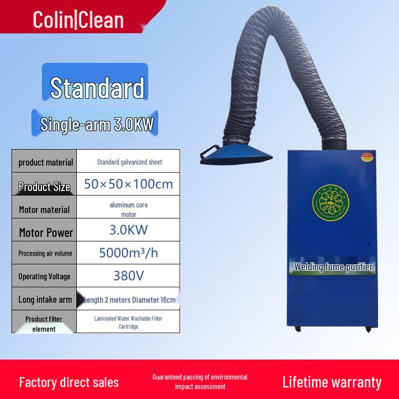 Mobile Welding Fume Purifier & Dust Collector for Soldering and Industrial Use