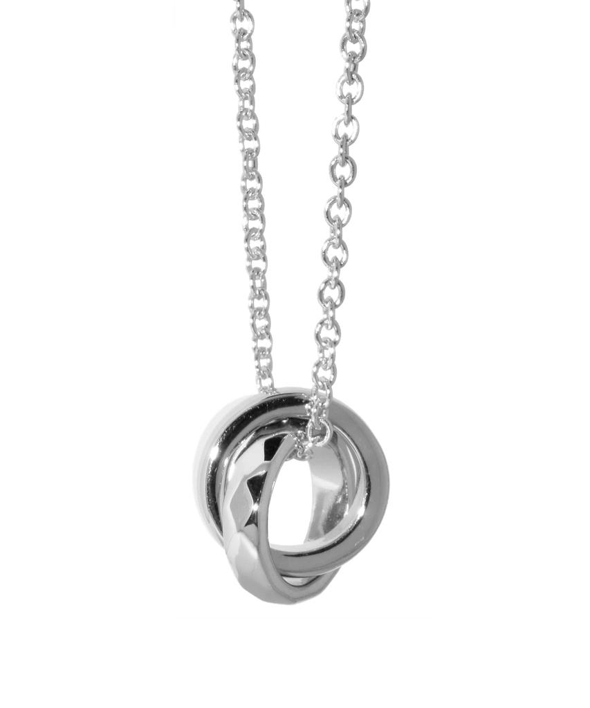 Necklace THE EDGE Double Ring Necklace 925 Silver Directly Manufactured Silver [Lion Heart] Men's (With Pouch)