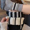 Серые шерстяные носки, осенне-зимние носки, женские носки до середины икры, бесшовные носки, теплые утолщенные полосатые носки-гольфы