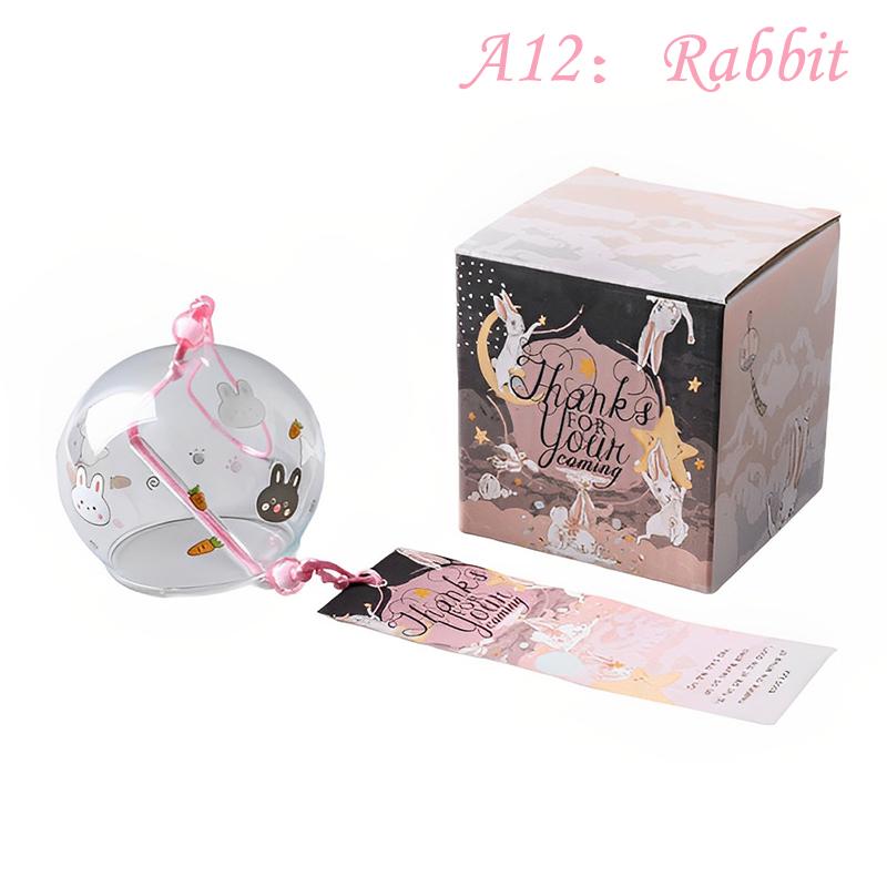 Japanese Wind Bell Sakura Pattern Wind Chimes Handmade Glass Furin Home Decor
