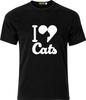 I LOVE CATS FUNNY HUMOUR 100% COTTON T SHIRT