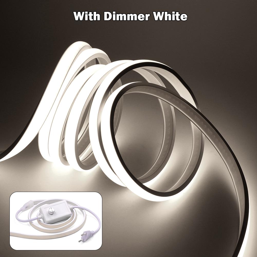 Dimmable Neon COB LED Strip 220V Dimmer Switch Power Kit Super Bright 288LED/m Waterproof Neon Linear Lighting 3000K 4000K 6000K
