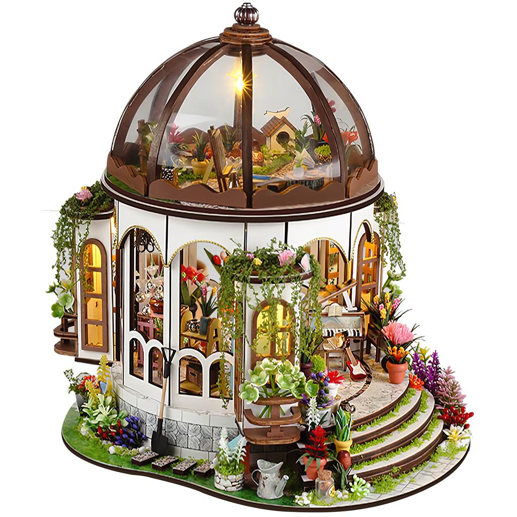 Набор для сборки миниатюрного кукольного домика своими руками 1:Масштаб 24 3D-пазл Сборные строительные игрушки со светодиодной подсветкой и мебелью Мебель ручной работы Кукольные домики