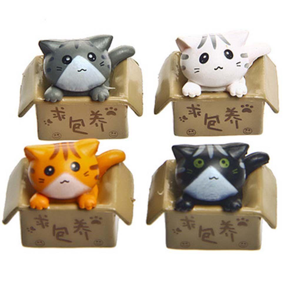Garden Decoration Kitten Crafts PVC Ornament Kitty Model Small Statue Car Figurine Poor Box Cat