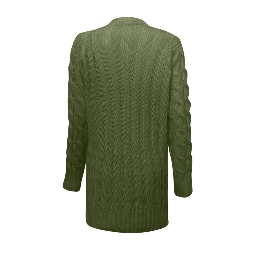 Женский однотонный повседневный кардиган с длинными рукавами, однобортный вязаный свитер, куртка