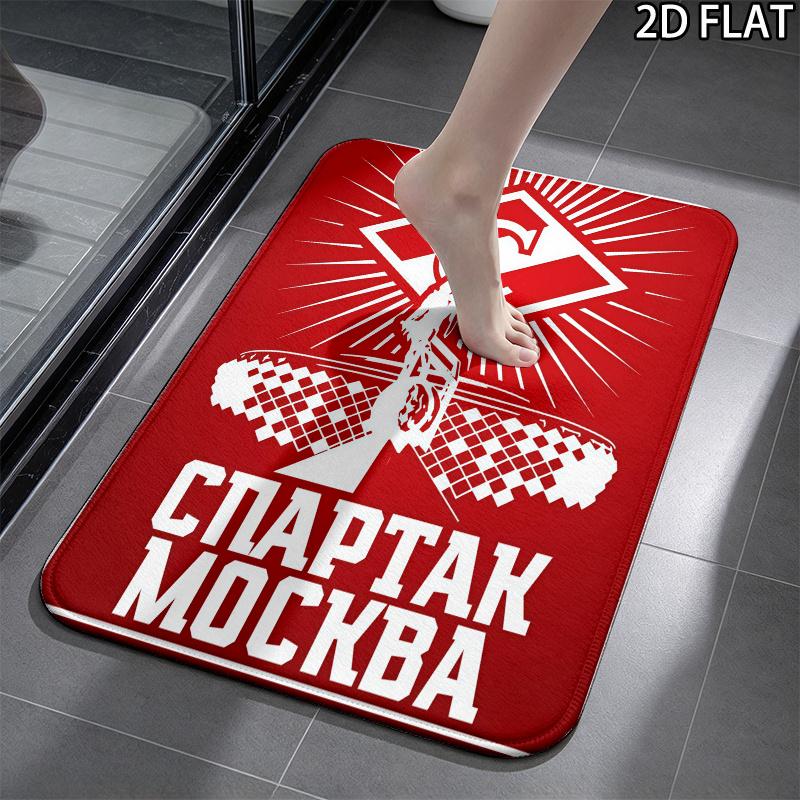Набор из 3 ковриков для ванной комнаты «Рёв Спартака Москва.75», коврик для ванны + контурный коврик + чехол на крышку унитаза, нескользящий, впитывающий, моющийся, декор для ванной комнаты