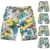 Men's Casual Fashion Hawaiian Style Swimming Trunks Loose Printed Beach Shorts