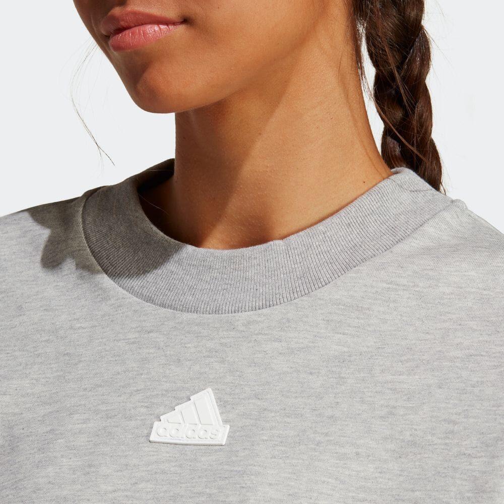Adidas Sweatshirts Women's Gray Crew Neck Moderate Regular IB8496