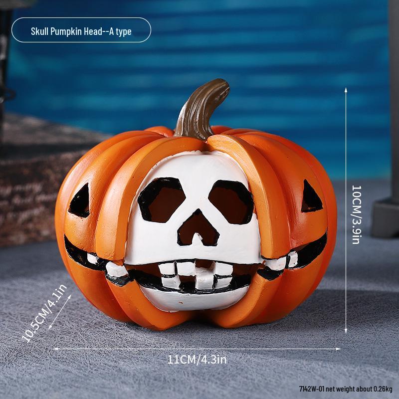 Cross-Border Halloween Skull Resin Ornament - Ghost Festival Decoration for Desktop and Entrance