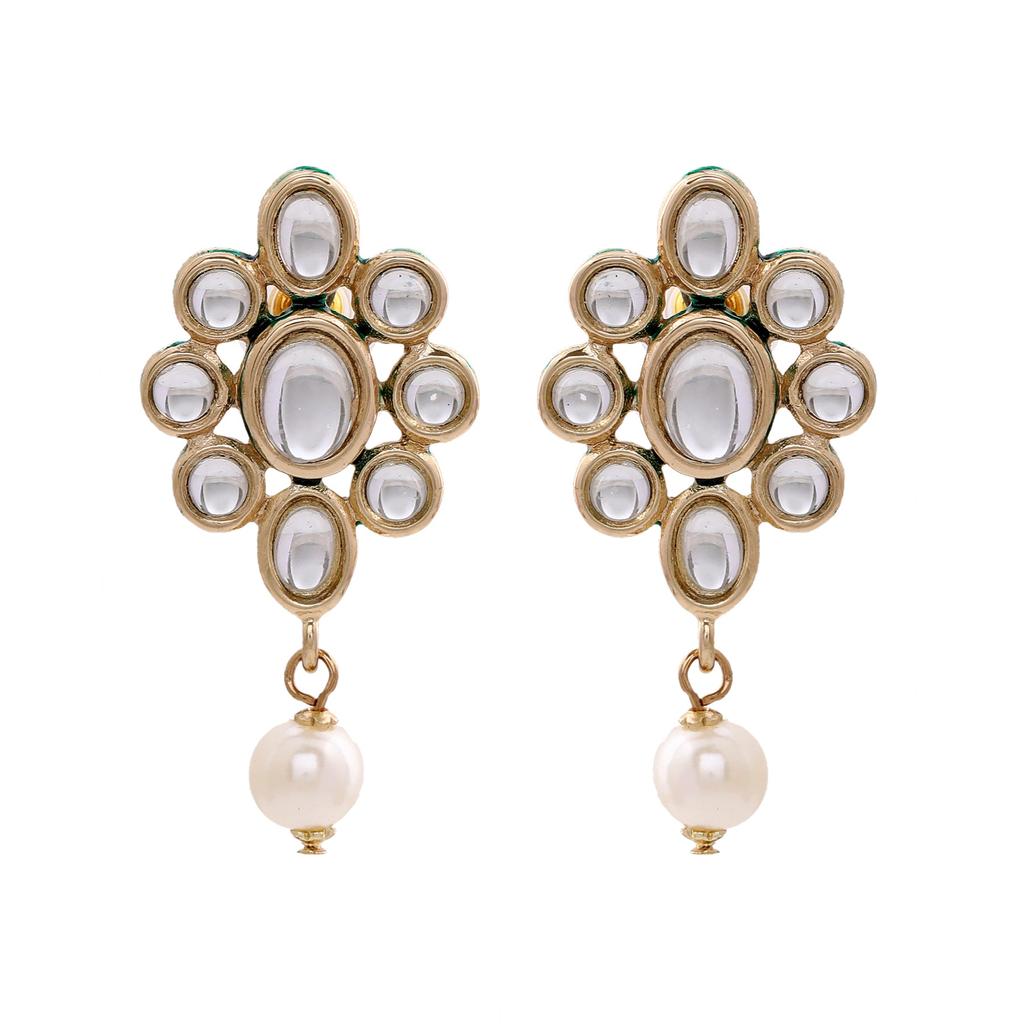 Модные нарядные серьги-гвоздики с позолоченным жемчугом для вечеринок