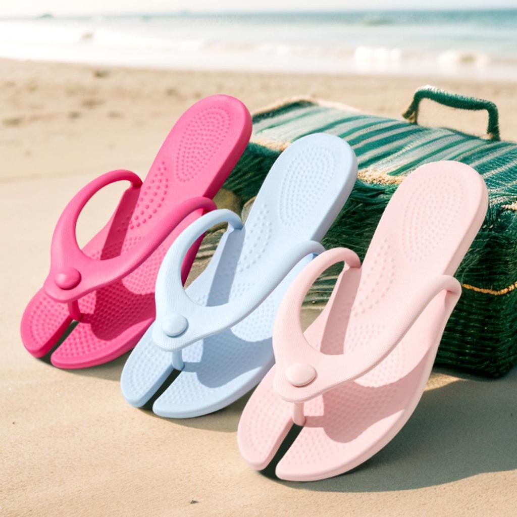 EVA Non-Slip Folding Slippers for Travel and Bathing - Unisex Flip-Flops for Business Trips and Beach