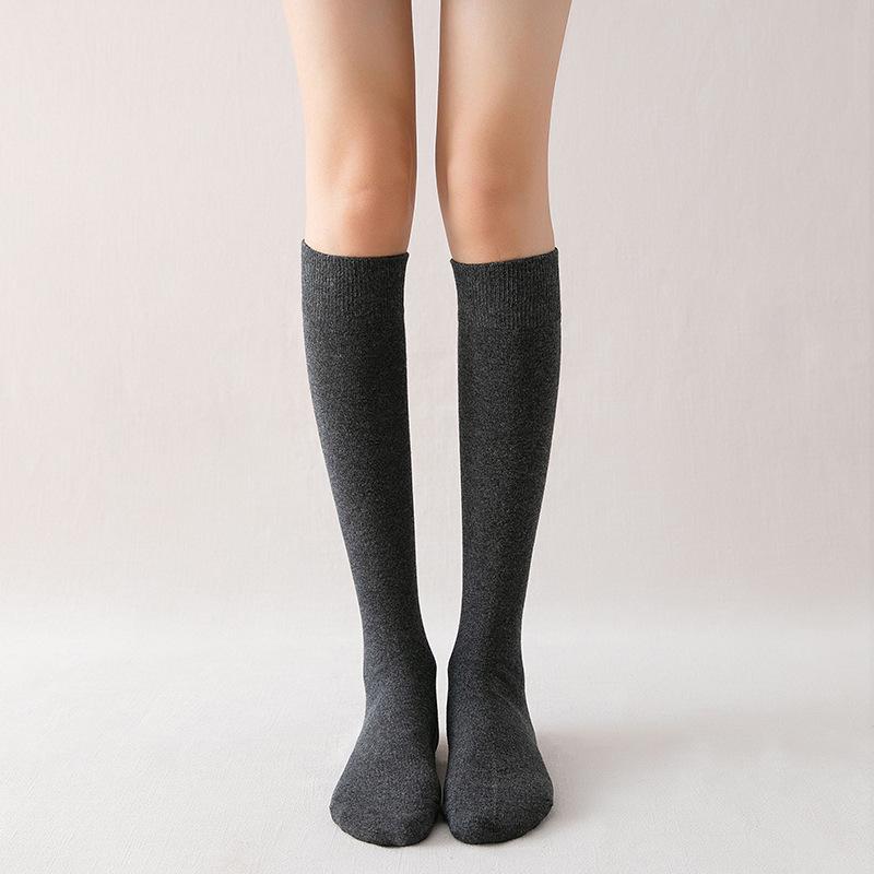 Women's Knee-High Compression Socks – Solid Color, Slimming, Autumn/Winter, Japanese/Korean Style