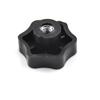4Pcs Portable General M6 Female with Through-hole Thread Star Shaped Head Clamping Nuts Knob