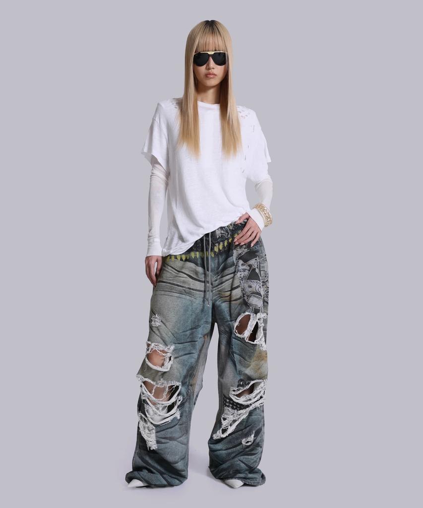 Jeidideuleondeon (U) Belt Illusion Monster Jogger Blue