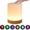Night Light Touch Sensor Lamp Bedside Table Lamp Rechargeable Dimmable RGB Color Desktop Night Lamp For Room Children Kids Gift