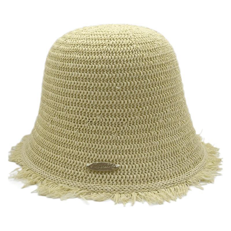 New versatile straw hat foldable spring and summer women's hat basin hat bucket hat burr sun hat women's summer small fresh