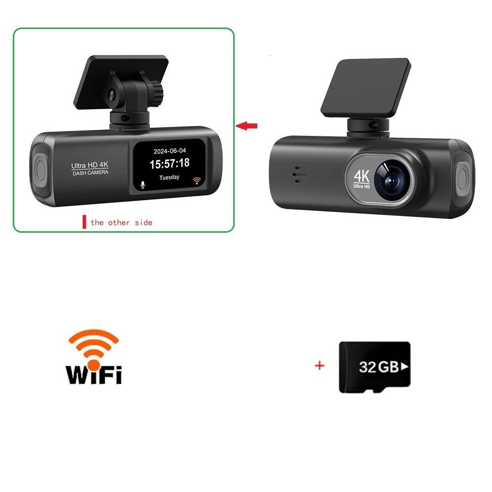 Видеорегистратор с высоким разрешением 4K, двойная запись спереди и сзади, подключение к мобильному телефону, GPS, траектория движения, автомобильный видеорегистратор