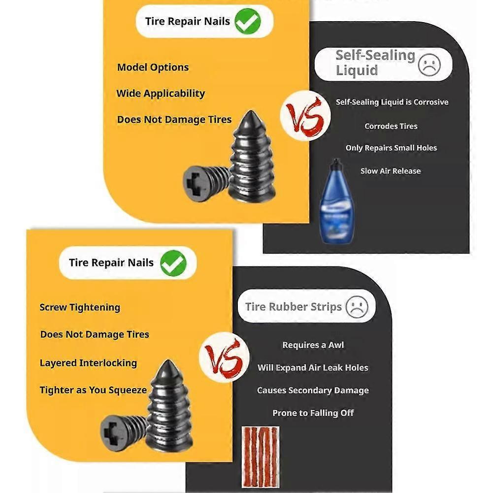 Tire Repair Rubber Screws for Tubeless Puncture Quick Fix