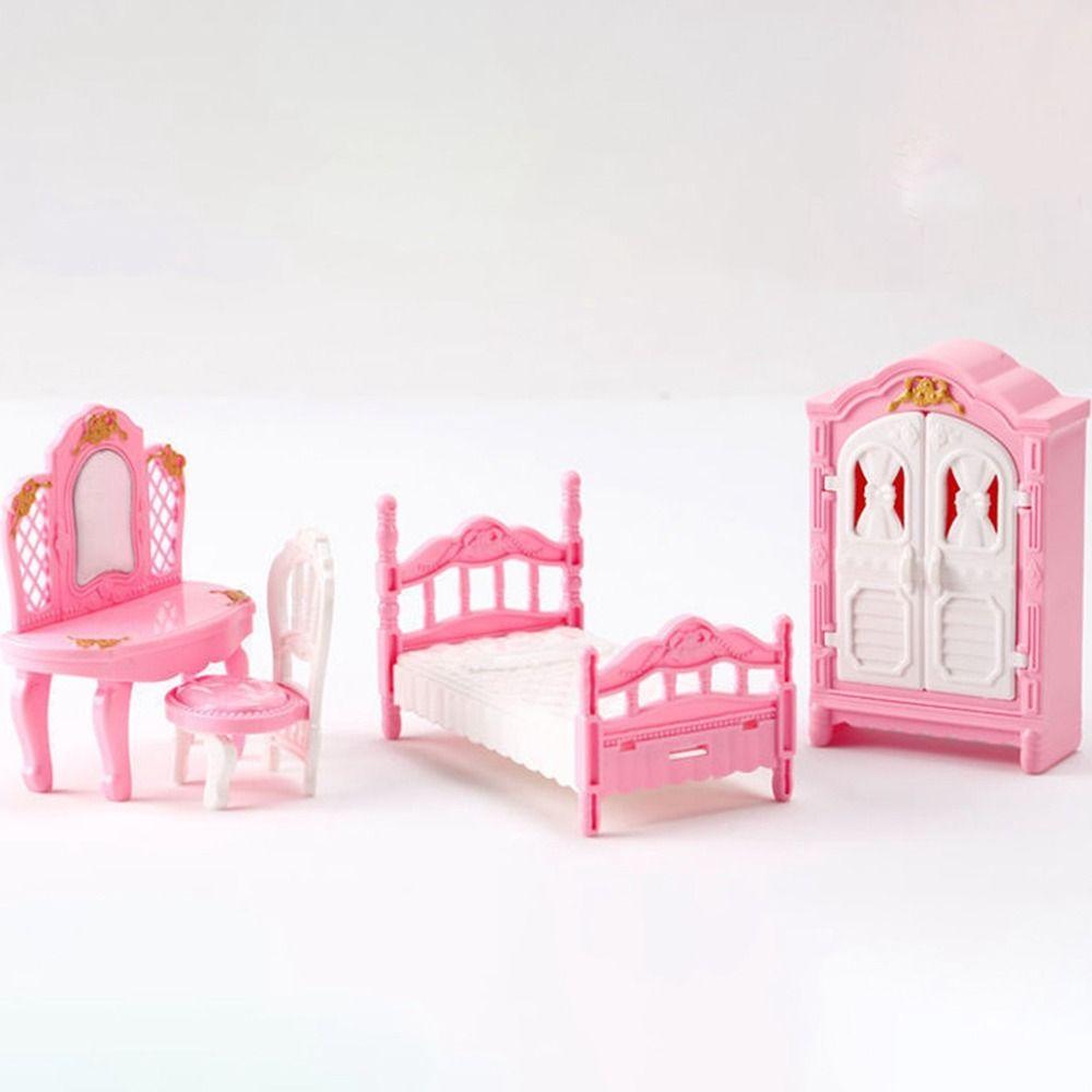 Play Toy Pink Dollhouse Furniture Armchair Couch Set Miniatures Furniture Doll House Accessories