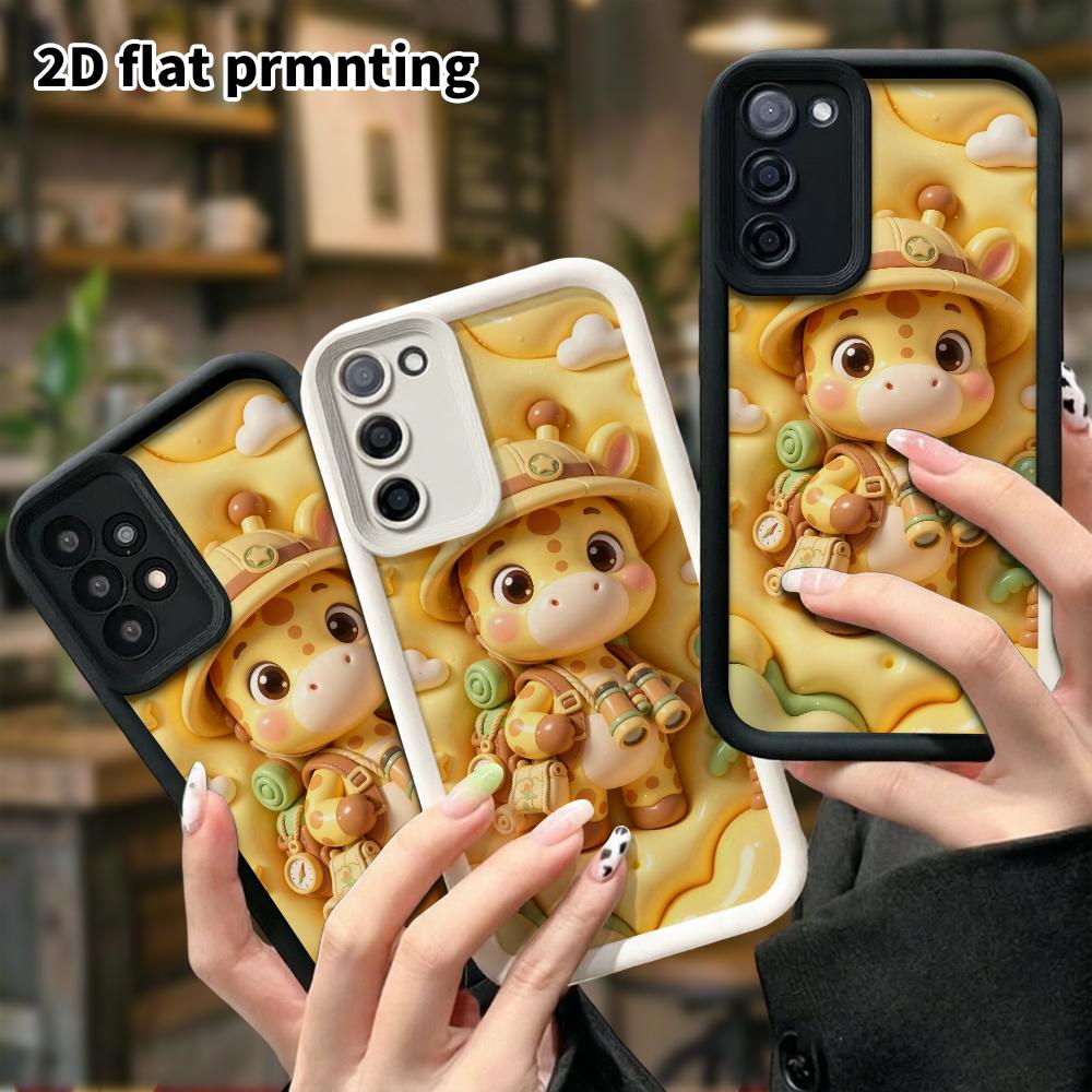 Phone Case: 2D flat design suitable for Samsung Galaxy A34 A35 M05 M06 S20 S22 S21 FE Plus 5G protective case, adventure giraffe, perfect holiday gift