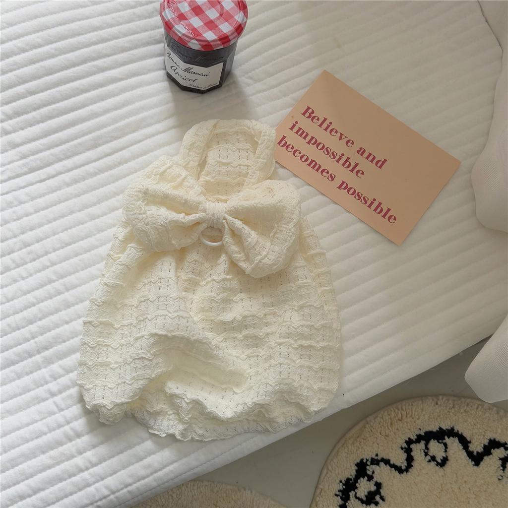 Pet Bow Bubble Skirt Dress Cat Dog Clothes Spring Puff Skirt Dog Dresses for Small Dogs Puppy Clothes