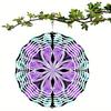 10 Inch Bohemian Wind Chime Vibrant Purple Black Floral Design Metal Garden Decor 360 Degree Hanging Hook Perfect Gift for Spring Summer