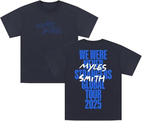 Myles Smith We were Never Strangers World Tour 2025 TShirt Short Sleeve Cotton Tee Women Men Streetwear Tops